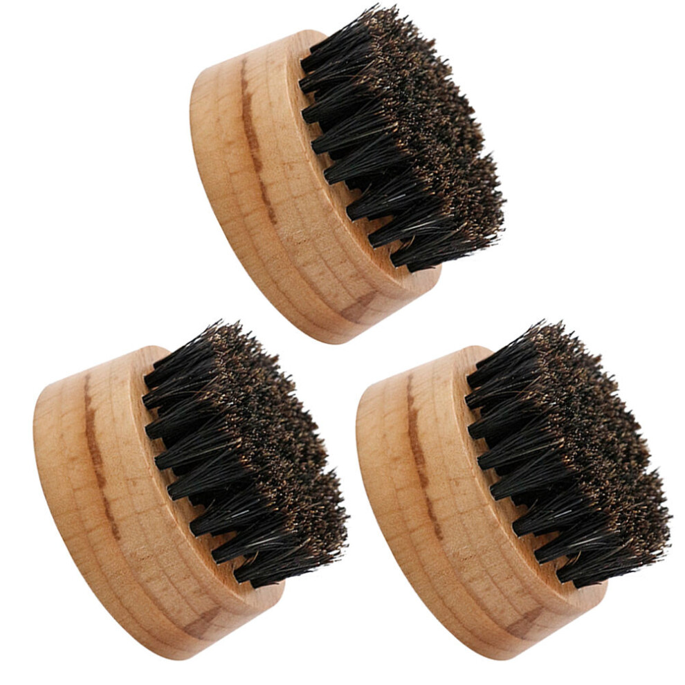 Vaguelly 3Pcs Wooden Beard Brushes With Boar Bristle For Men Beard Care
