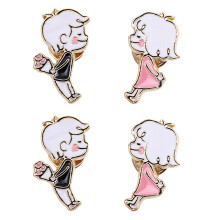 4Pcs Assorted Color Cartoon Brooches Durable Zinc Alloy for Clothes