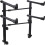 2Sets Black Iron Adjustable Keyboard Stand Durable Piano Rack Holder 1