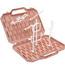 1Set Baby Bottle Drying Holder Pink PP Case Portable Nursing Storage