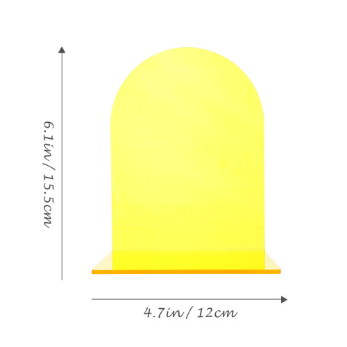 2Pcs Yellow Acrylic Bookend Durable Desktop Book Stand for Home Use 1