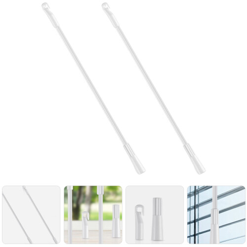 2Pcs Sturdy White Aluminum Blinds Rods with Hook for Home Drapery Use 1