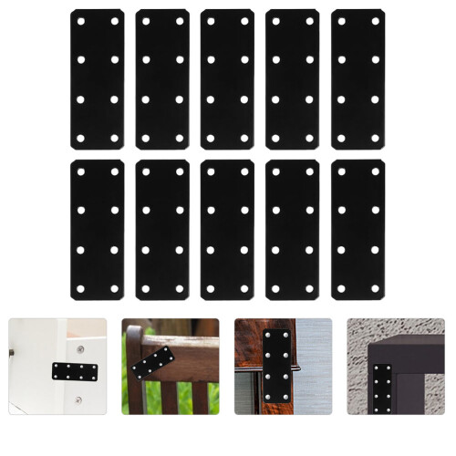 10 Pcs Corner Code Heavy Duty Flat Angle Brackets Straight Brace 2