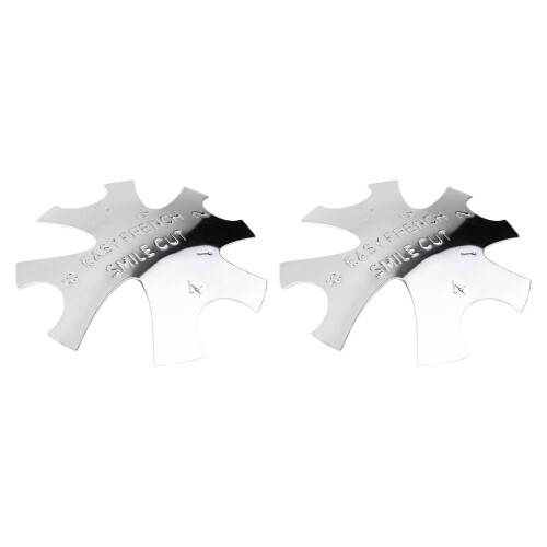 2Pcs Metal Nail Cutter Templates Silver Manicure Stencil DIY Tool