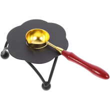 1Set Durable Metal Wood Wax Melter with Spoon for Wax Seal and Stamp