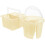 2Pcs Compact Artist Brush Cleaner Water Bucket Light Yellow Durable PP 10