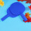1Pair Blue Plastic Pong Racket with Antiskid Handle for Kids Playing 9
