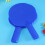 1Pair Blue Plastic Pong Racket with Antiskid Handle for Kids Playing 6