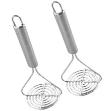 2 Stuks Rvs Aardappelpruts Manuele Pampersdruktool Zilver