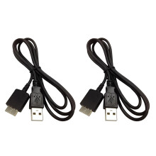 2Pcs USB Charging Cable for Mp3 Mp4 Players Black Flexible ABS Wire