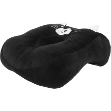Black Plush Face Down Pillow with Arm Hole for Office Nap Support