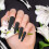 200Stk Extra Lange Coffin Nail Tips Schwarz Kunststoff 7