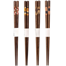 Wooden Chopsticks 22.5cm NonSlip Comfortable Grip Dishwasher Safe Reusable Set 4 Pairs