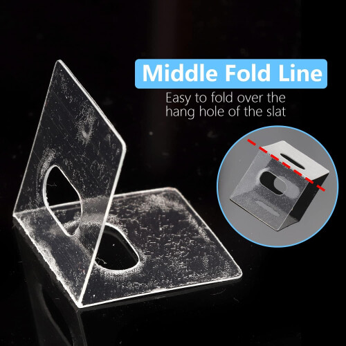 25 Clear Vertical Blind  Tabs with DoubleSided Adhesive, PreCut Replacement Slats, Easy Fix 2