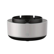 Car Ashtray with Air Purifier, Smokeless Design, Instant Smoke Purification, Flame Retardant, Silver RS660