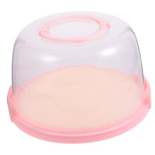 8 Inch Cake Carrier with Lid, Transparent Cake Storage Container for FreshKeeping, Pink