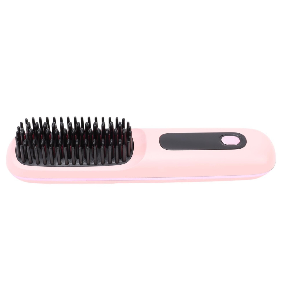 Cordless Hair Straightener Brush with LED Display, 3 Heat Settings, TypeC Fast Charging, Pink