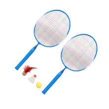 1Set Kids Badmintonset Blauw Met Rackets En Ballen Veilig Voor Buiten