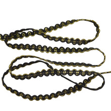 Zopfborte Aus Polyester, Handgewebt, 10 M (Schwarz Und Gold)