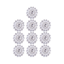 10Stk Silberne Alloy Strassknöpfe DIY Schmuck Accessoire Für Damen