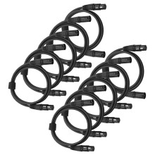 10St 3-Pin Dmx Kabel Zwart, Flexibel PVC, Voor Stage Verlichting