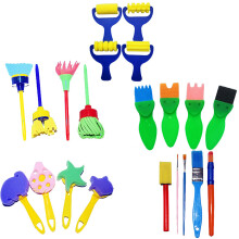 21Stk Malwerkzeug Schwamm Pinsel Set Bunte DIY Malutensilien Mit Griff