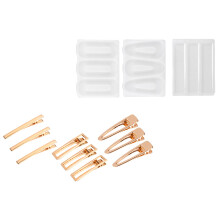 1Set DIY Epoxidharz Haarschmuck Silikonformen Goldfarben Für Bastler