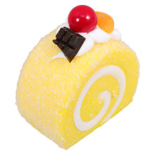 Gelbes PU Rollkuchen Modell Kunstvoll Dekoratives Fake Food