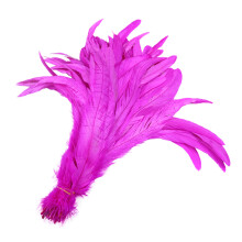 50Stk Rooster Tail Federn Rosy Natürlich Für DIY Hutdeko