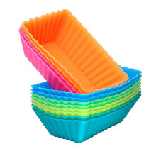 12Stk Silikon Cake Mold Backform Set Mehrfarbig Für Kuchen Muffins