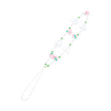 Elegante DIY Handy Kette Rosa Kunststoff Blütenmotiv Accessoire
