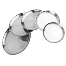 5Stk Edelstahl Rundteller Silber Robust Snack- Und Süßigkeitenbehälter
