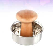 1Stk Burger Maker Holz Bambus Meat Press Tool Silber Antihaft DIY