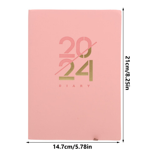 2024 Diary A5 Planner Pink PU Papier Klassischer Organizer 2