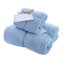 1Set Badehandtuch Set Blau Korallenfleece Dicker Saugt Wasser Schnell