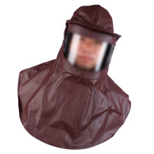 Braune Ölbeständige Maske Mit Kopfschutz Wasserdichter Umhang