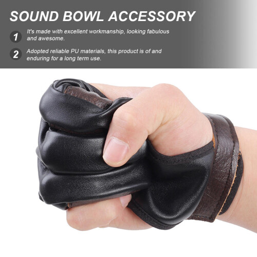 Coffee PU Bogenschützer Leder Fingerhandschuh Schutz 2