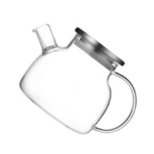1Stk Glas-Teekanne Edelstahl Haushalt Kaffeekanne Transparent Silber