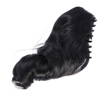 1Stk Schwarze Ponytail-Extension Mit Flachem Klammerclip Für Dekor