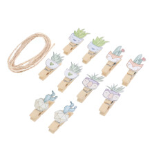 10Stk Kreative Kaktus Holzclips Foto- Und Memo- Halter Bunte Farben