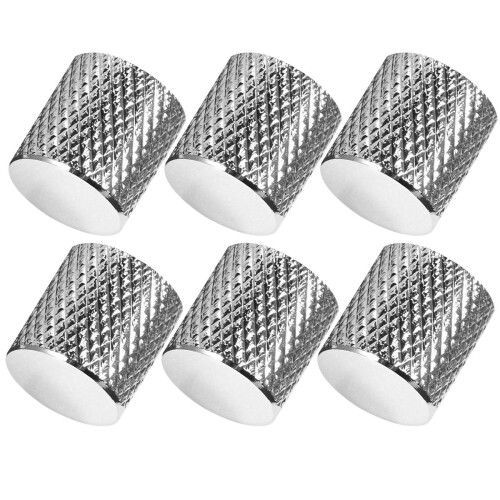 6Stk Silber Metall E-Gitarre Knöpfe Flach Bass Tone Knobs Langlebig