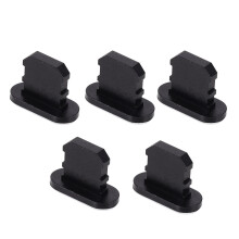 5St Aluminium Telefoon Plug Zwart Oplaadpoort Bescherming Accessoires