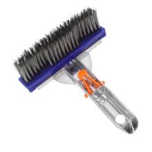 Heavy Duty Pool Wire Brush for Stains with Steel Bristles, Ergonomic Grip for Walls and Floors