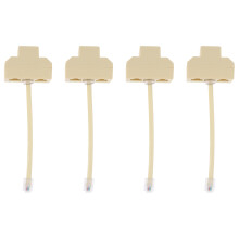4Stk Telefonkabel Verteiler ABS Telefonkabel Adapter 3-Fach Beige