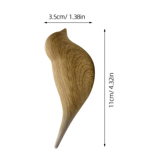 2Pcs Wall Mounted Light Brown Bird Hooks Creative Decorative Hangers 1