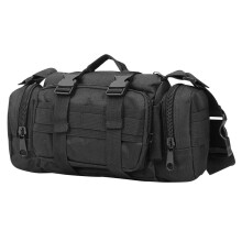 2Pcs Lightweight Black Camping Crossbody Bag Multi-Function Waist Pack