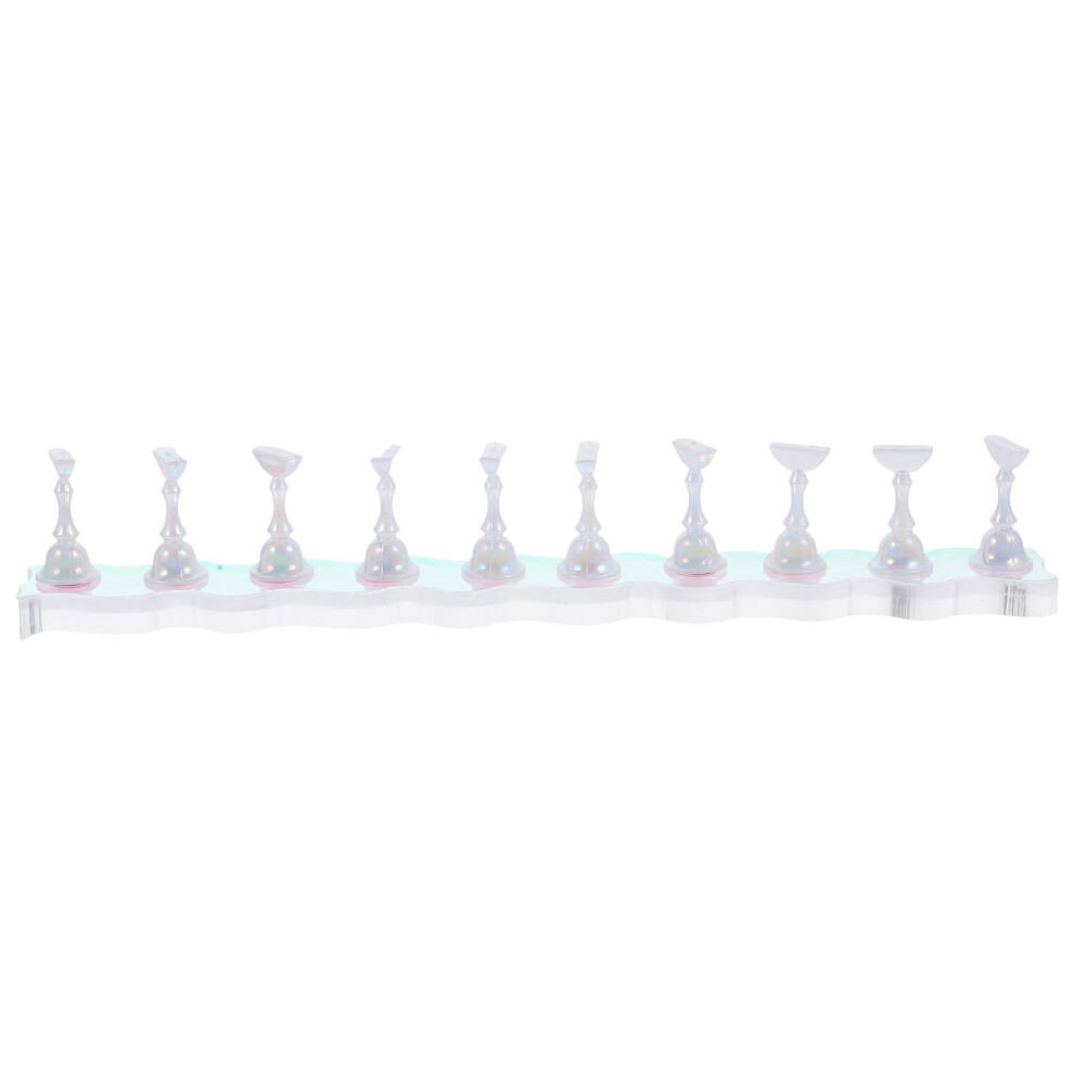 Happyyami 1 Set Nail Stand Press On Stand Fake Nails Holder Nail Practice Stand