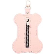 Pink PU Pet Poop Bag Holder Compact Travel Dog Waste Bag Dispenser