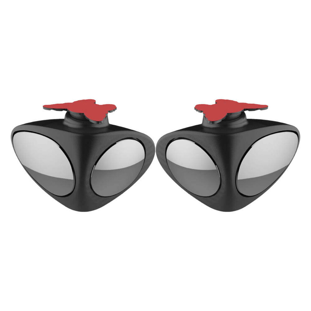 2Pcs Car 360 Wide Angle Rear View Mirror Auto Blindspot Safety Black Inoomp