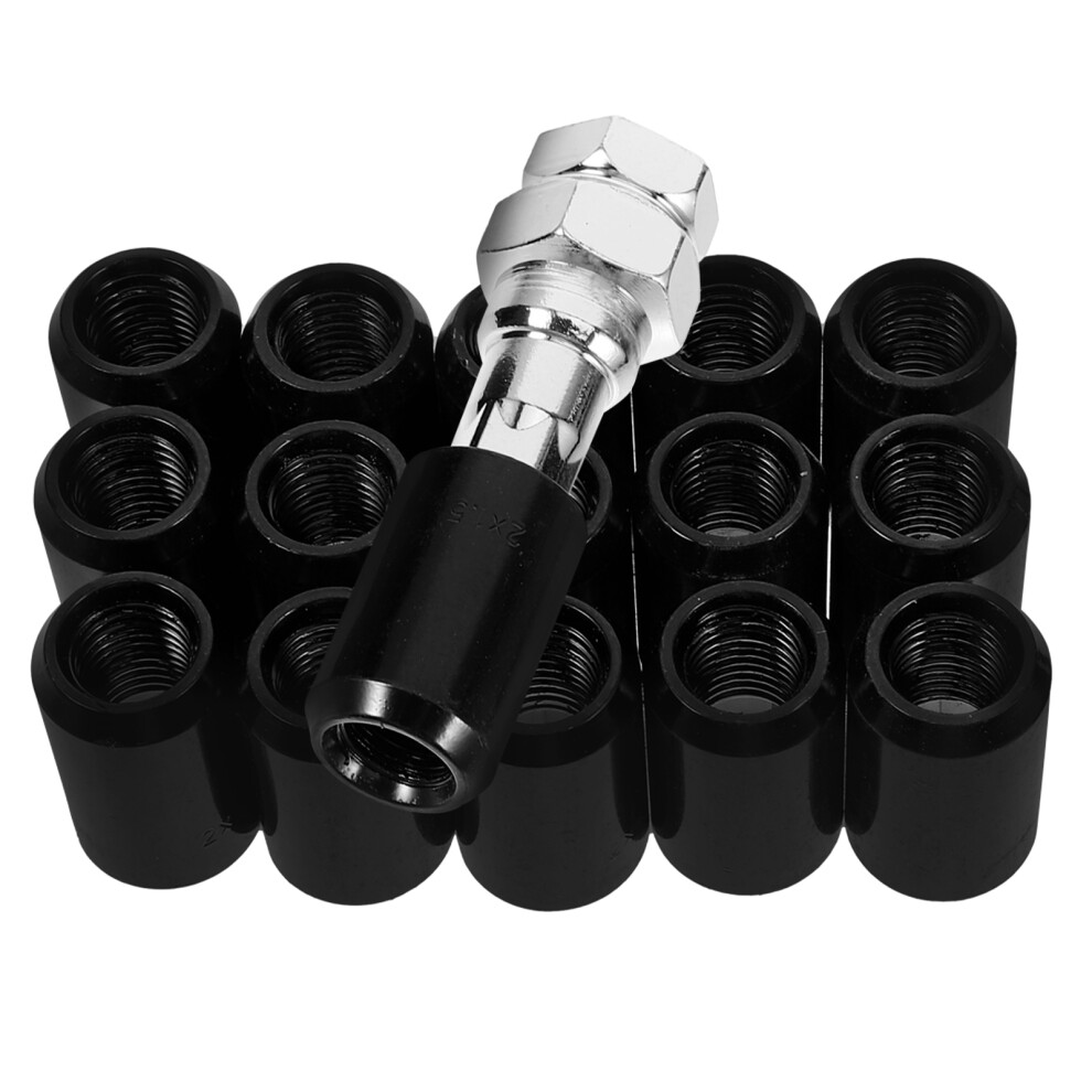 1Set Aluminum Car Wheel Nut Covers Lug Nut Set Tire Hub Caps Black 3062267828367